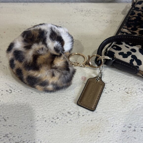 Coach Leopard Print Slim North South Crossbody Swing Pack Handbag Purse W/COA - Picture 10 of 10